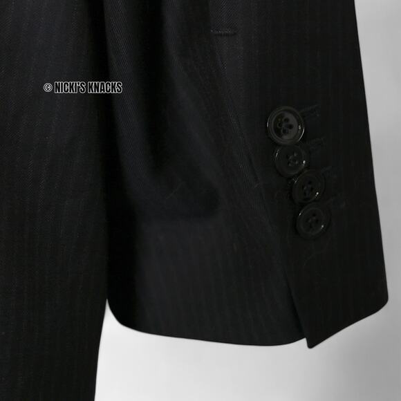 Massimo Dutti Super 130s Wool Navy Pinstripe Blazer Jacket Italian Size 58 - Picture 5 of 12